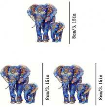 1pc/2pcs/3pcs Durable Long-Lasting Heat Transfer Stickers With Elephant Patch Design, For DIY On T-Shirts, Sweatshirts, Jeans, Hoodies, Backpacks, Jackets, Handbags, Pillows - Multicolor - View 4