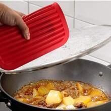 1pc Silicone Heat Resistant Mat, Soft & Foldable, Waterproof & Oil-Proof, Tabletop Trivet, Multi-Functional Vegetable & Fruit Silicone Drain Mat, Easy To Clean, Dining Table Coaster - Multicolor - View 5