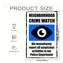 A 2D1pc Iron Art Piece Designed For Community Crime Prevention And Monitoring System, Encouraging Timely  Reporting Of Suspicious Activities, Ideal For Display In Communities, Neighborhoods, And Various Public Spaces, Size 20* 30cm Or 8*12inch For Room Decoration - Multiple - View 5