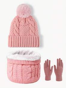 1件或2件男女通用针织帽手套套装，时尚休闲保暖冬季针织帽，适合秋冬季日常佩戴、户外旅行、徒步、滑雪、骑行、登山等活动。 - 彩色 - 查看 14