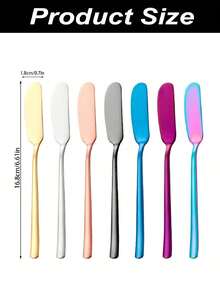 1 pieza Cuchillo mini de acero inoxidable para postre, cuchillo para desayuno, espátula para untar, para pan, mermelada, mantequilla, queso y postre, espátula para mantequilla, cuchillo multiusos para cortar mantequilla, pan, pastel, apto para cocina, comedor, fiesta, lavavajillas - Multicolor - Ver 4
