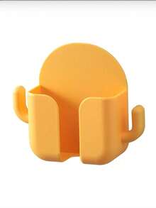 1/2pcs Wall Mounted Phone Storage Box, Multi-Function No Drill Cactus TV Air Conditioner Adhesive Charging Holder Rack - Black - View 8