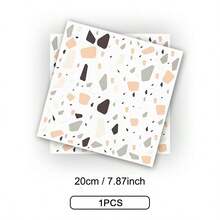 MORCART 20片/套自粘地板砖，20厘米 x 20厘米。防水乙烯基地板砖，背面带剥离式背胶，适用于厨房、客厅、浴室和卧室 - 水磨石色 - 彩色 - 查看 14