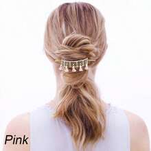 1pc/2pcs Vintage Geometric Hollow Retro Hair Clip, Floral Hair Hoop Fashion Headpiece For Concerts And Parties, Hair Accessories For Women.Tassel Decor Hair Pin Hair Clip Boho Tiaras Hair Bun Hair Bun Maker Bun Hair Piece Hair Styling Pins.School Stuff, College, Hair Accessories, Head Accessories - Multicolor - View 6