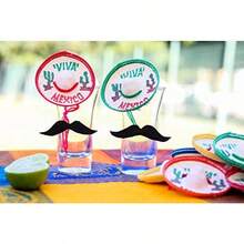 DOne Dozen Pk Mexico Party Favors - Tiny Sombrero Hats Mini For Bottles Mexican Decorations Viva Hat Mexicas For Fiesta Straw Decoraciones-Cupcake Toppers Cinco De Mayo Plies - As Pic - View 4