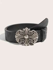 حزام نسائي عتيق - إبزيم مجوف بطراز بوهيمي أنيق - حزام بنمط بانك روك عصري مناسب للجينز والفساتين والملابس الكاجوال، حزام مقاس كبير، إبزيم نسائي أنيق، شريط متين، إكسسوار نسائي - حزام عتيق - مشاهدة 1