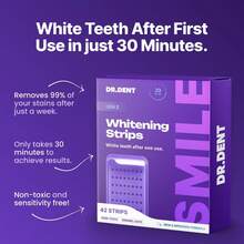 DRDENT Purple Teeth Whitening Strips -/21 Whitening Sessions - Enamel - Non Sensitive Teeth Whitening - Peroxide- - 42 dải (21 buổi) - Xem 5