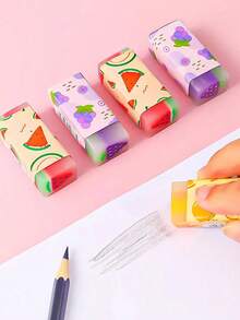1pc Cute Creative Fruit Shaped Eraser, Novelty Stationery School Supplies, Perfect Student Gift (Random Color) - Multicolor - View 8