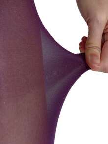 1pc Women's Candy Color Swan Thick Velvet Pantyhose, Snag-Resistant, Comfortable - Purple - View 5