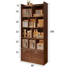 Librero Minimalista Moderno De Multifuncional De 4 Niveles Estantes,Estante Decorativo Multifuncional con Repisas Amplias,para La Vida En El Hogar - Marrón oscuro - Ver 2