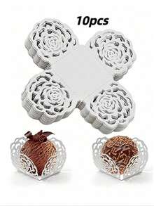 10/20个装糖果巧克力蕾丝纸包装盒，优雅甜点杯，母亲节包装盒，糖果盒，巧克力包装盒，派对礼品，生日装饰，婚礼装饰，派对用品，周年纪念，烘焙工具，家居厨房配件，送给妈妈的礼物 - 彩色 - 查看 5