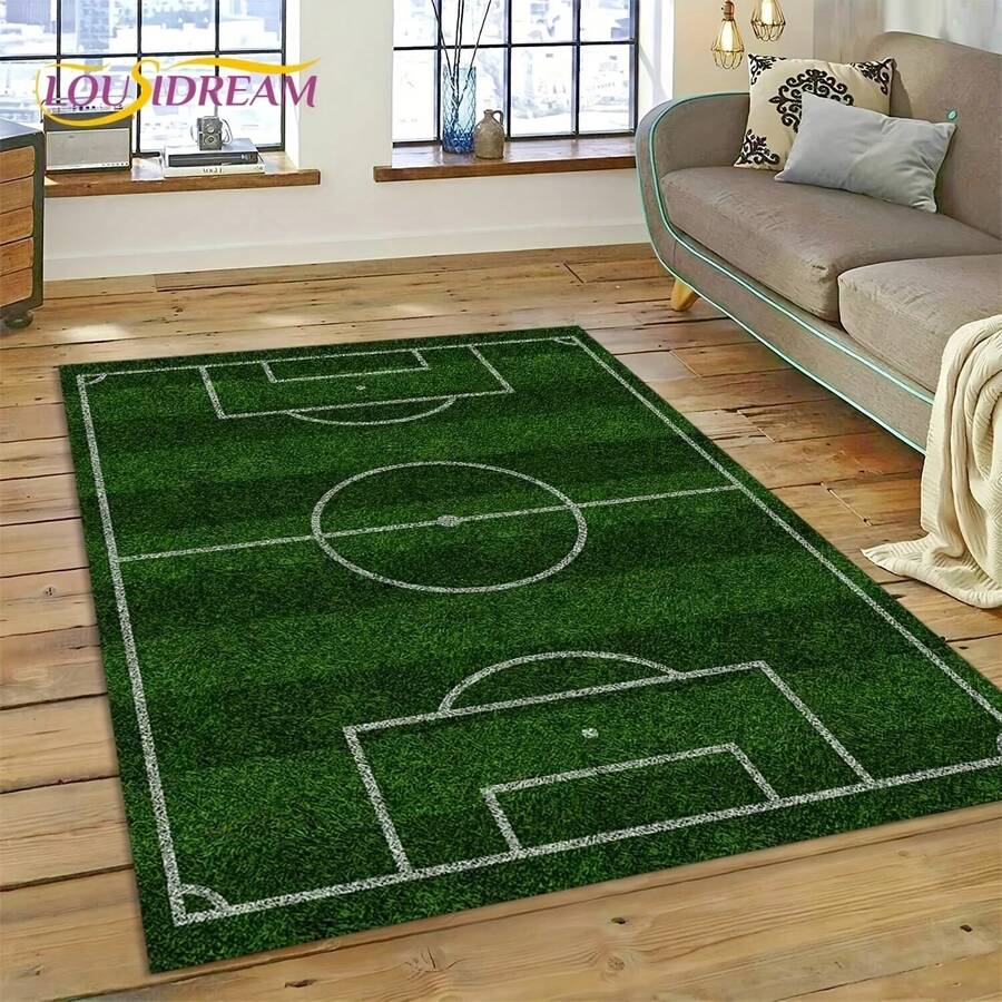 3D Soccer Football Field Carpet Rug For Bedroom Living Room Home Sofa Decoration,  Play Game Large Decor Floor Mat Gift - 款式5 - 查看 1