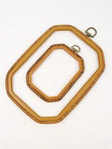 2入組/套塑料手工繡花框極簡主義木製圖案繡花箍用於縫紉 - 銅色 - 查看 7