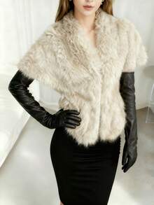 1 Pair 50cm Women's Long Leather Gloves, Warm PU Long Arm Sleeves Suitable For Daily Wear, Street, Party, Holiday, Cosplay, Valentine's Date - A - View 7