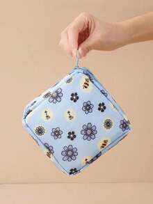 1 pieza Bolsa de almacenamiento de toallas sanitarias de gran capacidad, bolsa de almacenamiento de toallas sanitarias con diseño de dibujos animados, estuche portátil para productos menstruales, bolsa de almacenamiento impermeable multiusos, bolsa de almacenamiento de almohadillas para la lactancia, bolsa para tampones, bolsa para productos femeninos, bolsa de almacenamiento para vacaciones, con compartimentos interiores para una mejor clasificación de los artículos para toallas sanitarias - Multicolor - Ver 7