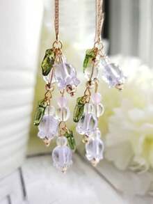 1pc Fashion Summer Long Tassel Pearl Drop Earrings, Suitable For Women's Daily Wear - Multicolor - View 7