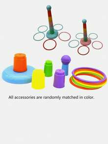 1 zestaw zabawek do rzucania pierścieniami, zabawki do rzucania na stół, gry do wnętrz, artykuły świąteczne, inteligentne gry interaktywne dla całej rodziny, kreatywne prezenty dla chłopców i dziewcząt, wystrój domu, wystrój pokoju, wystrój biura - Wielokolorowe - Zobacz 9