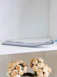 1pc Duster With Extension Pole And Bendable Ultra-Fine Fiber Head, Washable, Suitable For Home Cleaning, Floor Cleaning