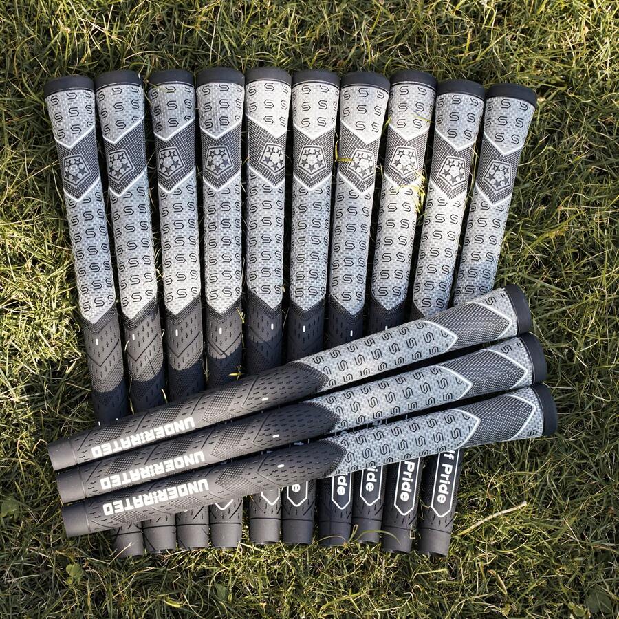 13个全新标准中号高品质橡胶高尔夫球杆握把，防滑，适用于一号木杆和铁杆 - 黑色 - 查看 1