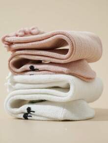 2双随机荷叶边短袜，可爱卡通百搭返校袜，防蚊虫 - 彩色 - 查看 4