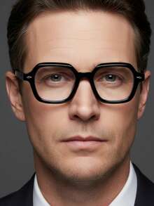 1 Pair Of Men's Acrylic Square Frame Ultra-Light Retro Non-Prescription Glasses