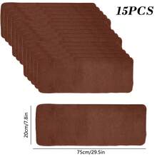 15PCS Extra Long Plush Stair Treads, 7.8x29.5 Inch, 3-Layer Soft Carpet Runner With Laboratory-Tested Strong Grip Backing, Non-Slip Indoor Stair Mats For Wooden & Tile Stairs, Washable Home Safety Upgrade For Families, Easy Trim To Fit, Pet-Friendly & Durable - màu nâu - Xem 6