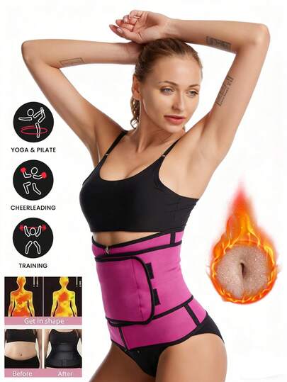 1条装，女士健身运动配件，弹性亲肤氯丁橡胶塑料腰带，长时间佩戴，透气，紧致塑形，燃脂收腹，适合日常健身塑形。