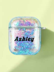 Customized Name, Personalized Apple Earphone Protective Cover/Case, Apple Bluetooth Earphone Shell, Suitable For Pro/Pro2, 1/2, 3, Pro3, Airpods4, Hard Shell, Flow Sand Bluetooth Earphone Protective Cover