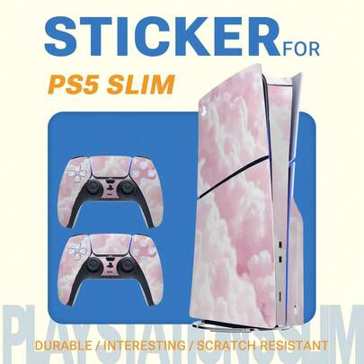 1 Set Waterproof, Scratch-Resistant, Printed Skin Stickers Decor Protective Film For Slim Game Console Controller