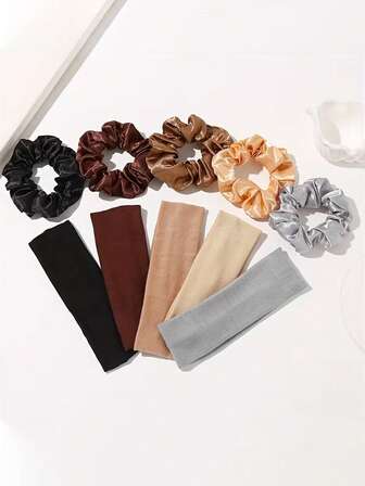 10pcs Fashion Women Sports Headbands, Elastic Sweat-Absorbent Solid Color Headwraps Hair Bands Hair Accessories, Comfortable Soft Material Suitable For Girls