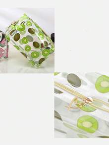 1pc Transparent Waterproof Multifunctional Cosmetic Bag, Portable Travel Makeup Brush Organizer, Cartoon Large Capacity Stationery Pouch, Toiletry Bag