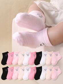 5 đôi tất cổ chân cho bé: Màu kẹo ngọt, kẻ sọc, mềm mại, họa tiết mặt cười, thoải mái, giản dị, đa năng - Thích hợp cho mặc hàng ngày, bộ sưu tập mùa thu mới, phối màu ngẫu nhiên. - Nhiều màu - Xem 1