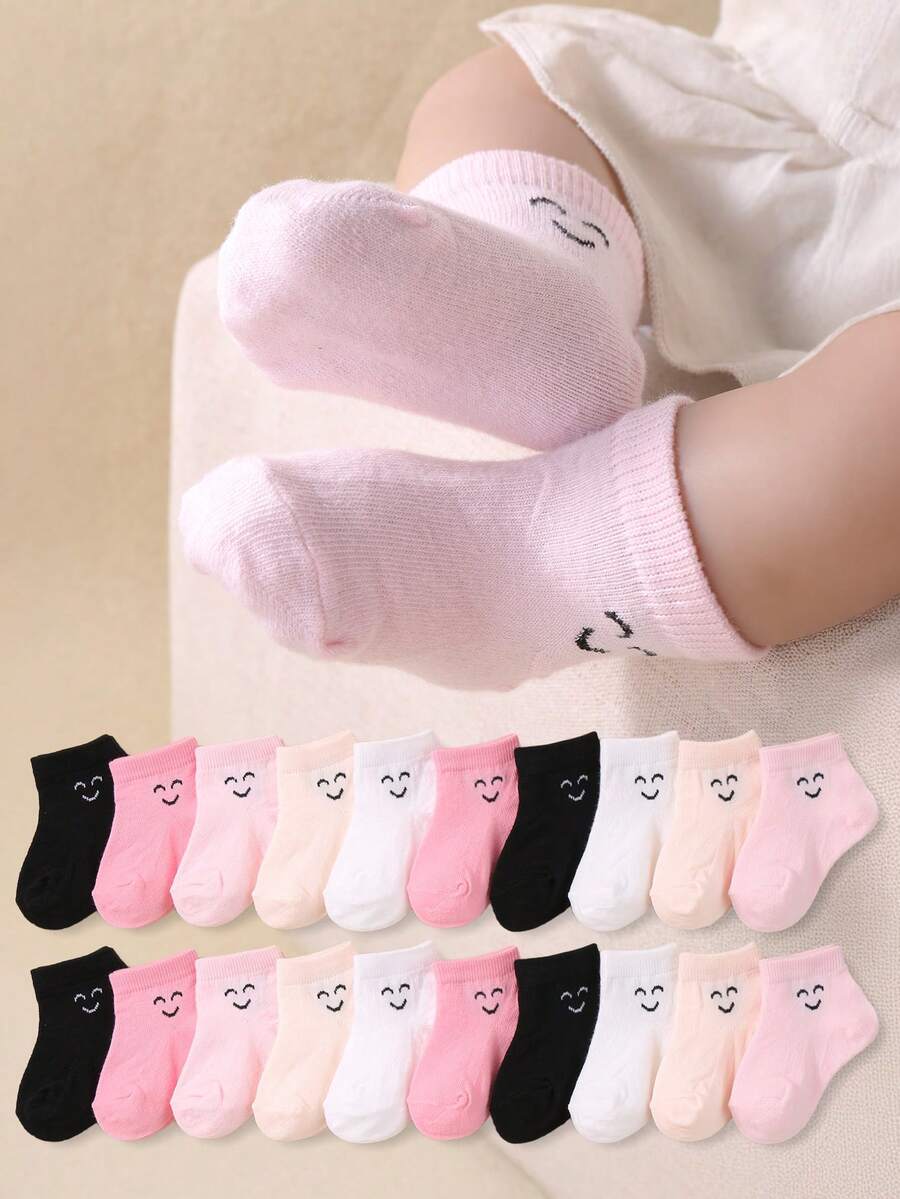 5 đôi tất cổ chân cho bé: Màu kẹo ngọt, kẻ sọc, mềm mại, họa tiết mặt cười, thoải mái, giản dị, đa năng - Thích hợp cho mặc hàng ngày, bộ sưu tập mùa thu mới, phối màu ngẫu nhiên. - Nhiều màu - Xem 1