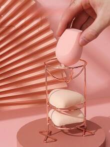 1 Giá đỡ bông trang điểm đa năng, giá phơi bông trang điểm, hộp đựng bông trang điểm hình quả bầu, chất liệu kim loại, thiết kế tối giản và thời trang, hình tròn rỗng 3 tầng, chân đế tam giác chắc chắn, thích hợp để phơi khô bông trang điểm và cất giữ các dụng cụ trang điểm nhỏ, hộp đựng đồ trang điểm cho bàn trang điểm, phòng tắm, v.v., trang trí phòng. - Nhiều màu - Xem 6