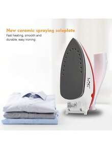 LAC 1pc Dual-Voltage Portable Folding Mini Handheld Steam Iron, Red/Blue, Suitable For Home And Travel Use - View 5