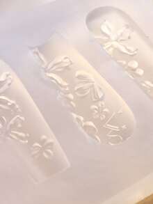 1件装花朵美甲模板硅胶雕刻模具鸡蛋花郁金香花束和百合花图案设计盛开花朵浮雕美甲模具美甲艺术工具美甲用品饰品装饰 - 無色 - 查看 8