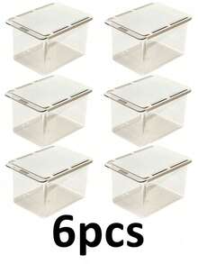 6件套透明壁挂式抽屉收纳盒，透明节省空间橱柜下收纳托盘，适用于化妆品、洗漱用品和文具，免打孔粘贴式浴室梳妆台收纳套装 - 彩色 - 查看 15