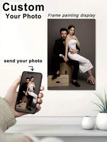 1幅定制帆布墙画,个性化无框海报,温馨室内有框帆布画,适合情人节、结婚纪念日、母亲节、父亲节礼物,个性化纪念礼物,新年装饰,适用于情人节、婚礼、母亲节、父亲节、新年、房间装饰,可定制商品,卧室装饰 - 彩色 - 查看 5