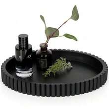 1 szt. Okrągła dekoracyjna taca do przechowywania, dekoracyjna taca na stolik kawowy, okrągła taca do serwowania, dekoracyjna taca na stół, dekoracyjna taca, dekoracyjna taca środkowa - idealne koło - Zobacz 5