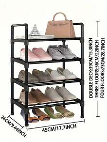 1 pièce Étagère à chaussures empilable noire, organisateur d'armoire amélioré et gain d'espace de stockage, étagère à chaussures verticale à 5 niveaux, convient pour l'entrée, le sol de la chambre, l'extérieur, assemblage facile, gain de place - idéal pour le vestibule, le placard, la chambre, la location, les petits espaces - cadeau d'organisation parfait - étagère à chaussures robuste avec beaucoup d'espace pour l'entrée, le salon - Multicolore - Voir 3
