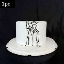 1个/3个黑色亚克力毕业肖像蛋糕装饰插牌，用于庆祝毕业派对DIY蛋糕甜点装饰 - 彩色 - 查看 24