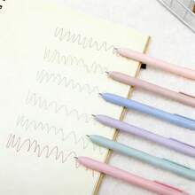 6pcs Colorful Ballpoint Pens, Elegant Appearance, Retractable Design, Suitable For Students Taking Notes, Teachers Highlighting, And Office Marking - Multicolor - View 3