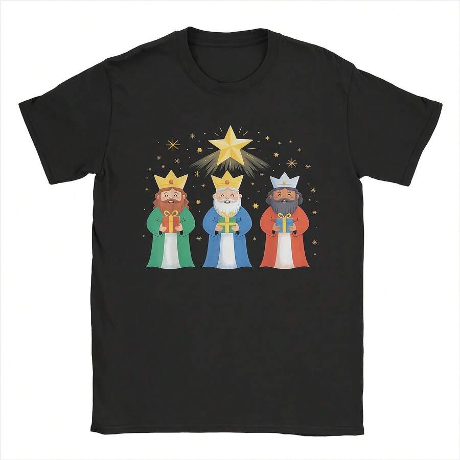 Vintage Three Kings Day Epiphany Celebration 2026 T-Shirts Men Cotton T Shirts Tres Reyes Magos Short Sleeve Tee Present Merch - 款式8 - 查看 1