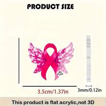 2D flat pink ribbon wings pendant earrings, fashionable jewelry, party gifts, holiday presents for family and friends - Un par - Ver 4
