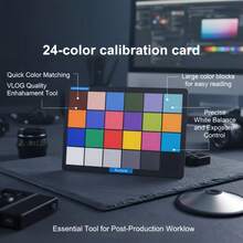 24-Color Professional Color Calibration Card With 24-Step Color Scale (Including White Balance) - Suitable For DSLR/Mirrorless Cameras, Video Post-Production And Film Grading - Essential Tool For Photographers And Videographers