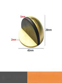 2/1 Butoir de porte sans perçage - Acier inoxydable et matériau en caoutchouc de haute qualité - Protège les murs, les portes en verre, les salles de bains - Anti-collision et anti-dérapant, auto-adhésif (sans perçage requis) - noir - Voir 3