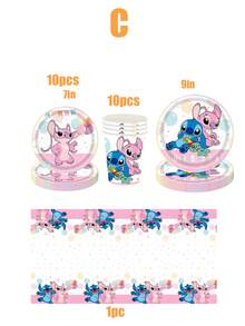 Blue Bear Themed Party Decorations, Stitch Disposable Tableware, Gender Reveal Party Supplies, Party Favors, Party Table Decor, Suitable For Family Holiday Parties, Blue Bear Style Party Supplies - Blue Bear - View 12