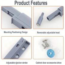 10pcs Easy-Install Magnetic Push Latches - Touch Release Cabinet & Drawer Catch, Polished Metal Finish For Kitchens, Furniture & Wardrobes - Multicolor - View 4