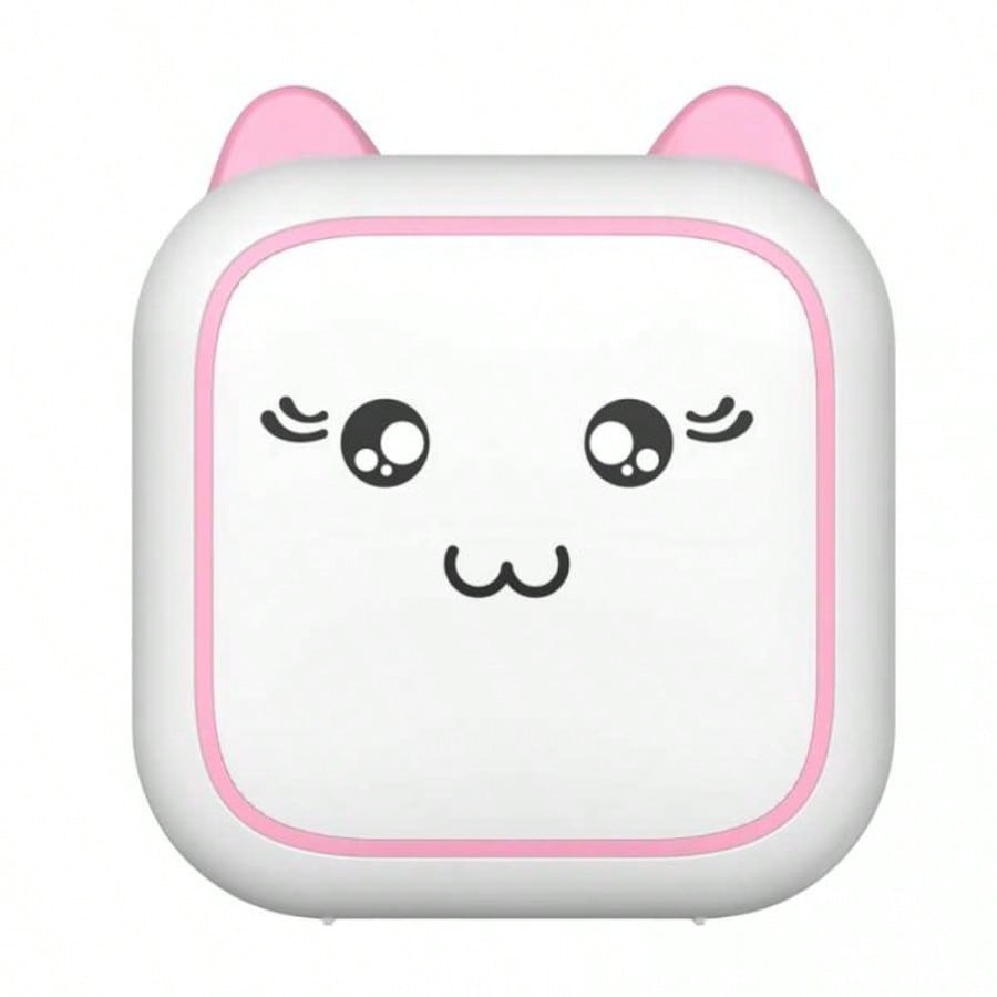 Mini Impresora Termica Portatil Bluetooth Diseño Kawaii Blanco y Rosa Bateria 1200mAh