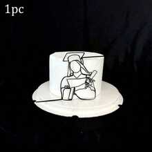 1个/3个黑色亚克力毕业肖像蛋糕装饰插牌，用于庆祝毕业派对DIY蛋糕甜点装饰 - 彩色 - 查看 19